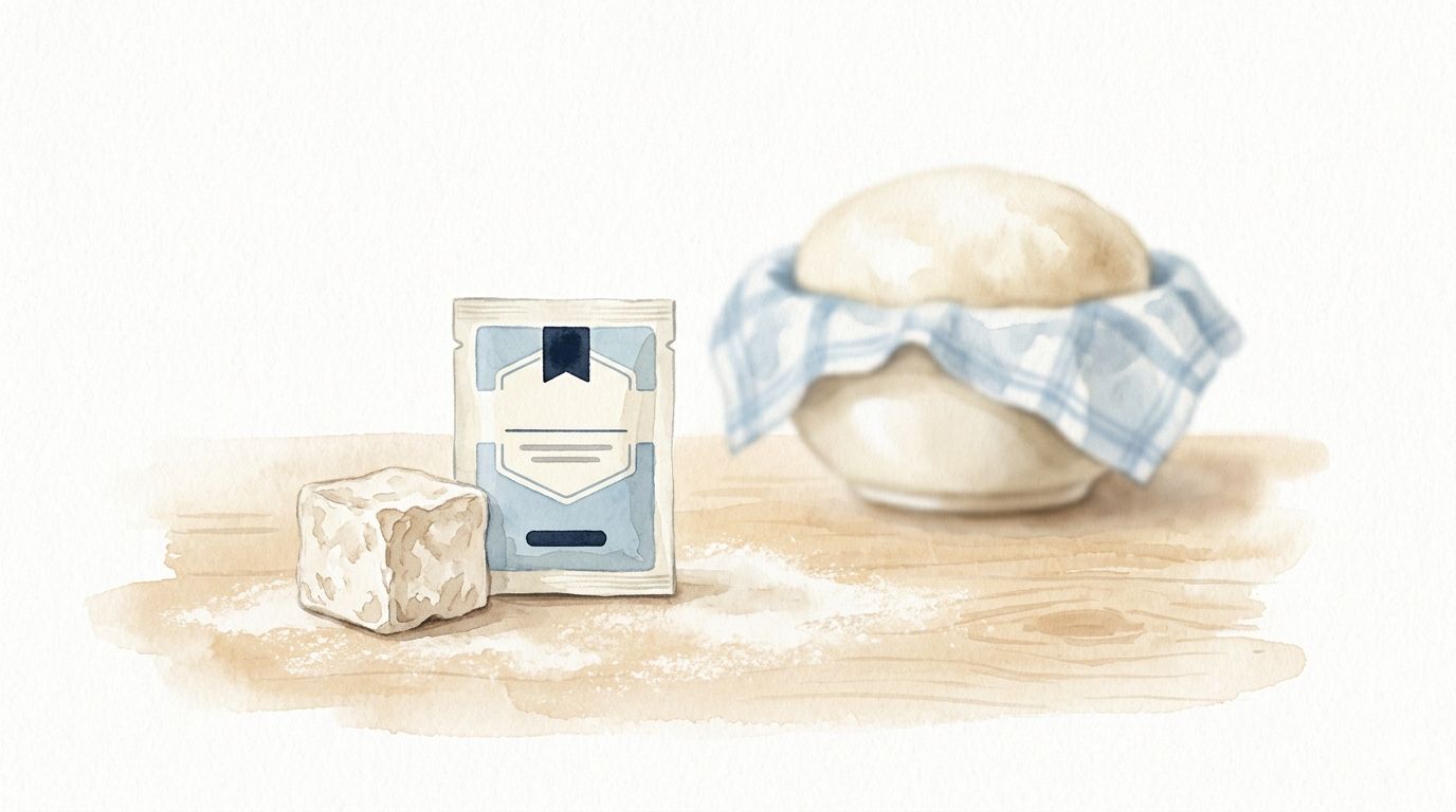 Gær-omregner — frisk gær til tørgær